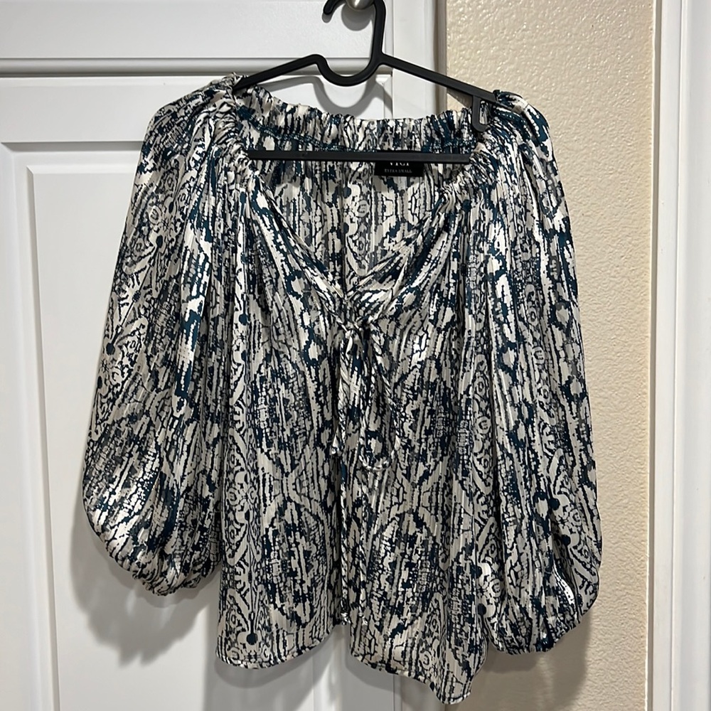WYNNONA PRINTED LIGHTWEIGHT BLOUSE - DARK TEAL